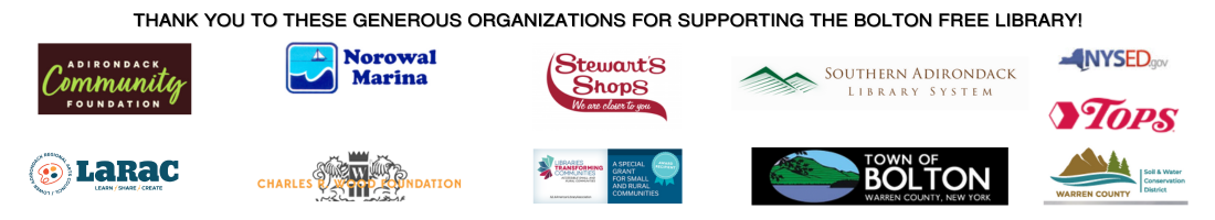 Thank you to these generous organzations for supporting the bolton free library
